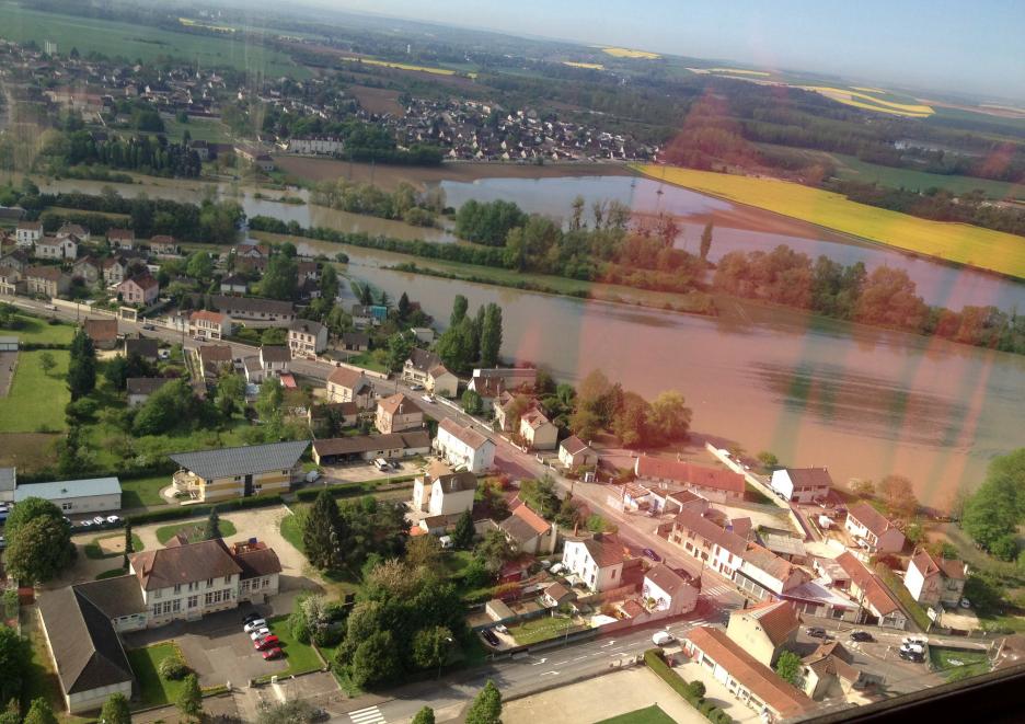 Crue de l'Armançon, en mai 2013, à Migennes et Cheny, dans l'Yonne